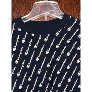 CHAMPION SWEATSHIRT REVERSE WEAVE OVERSIZED LOGO NAVY BLUE SMALL S